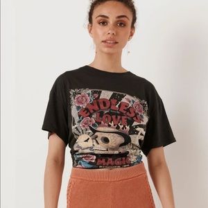 Spell&The Gypsy ENDLESS LOVE ORGANIC BIKER TEE NWT